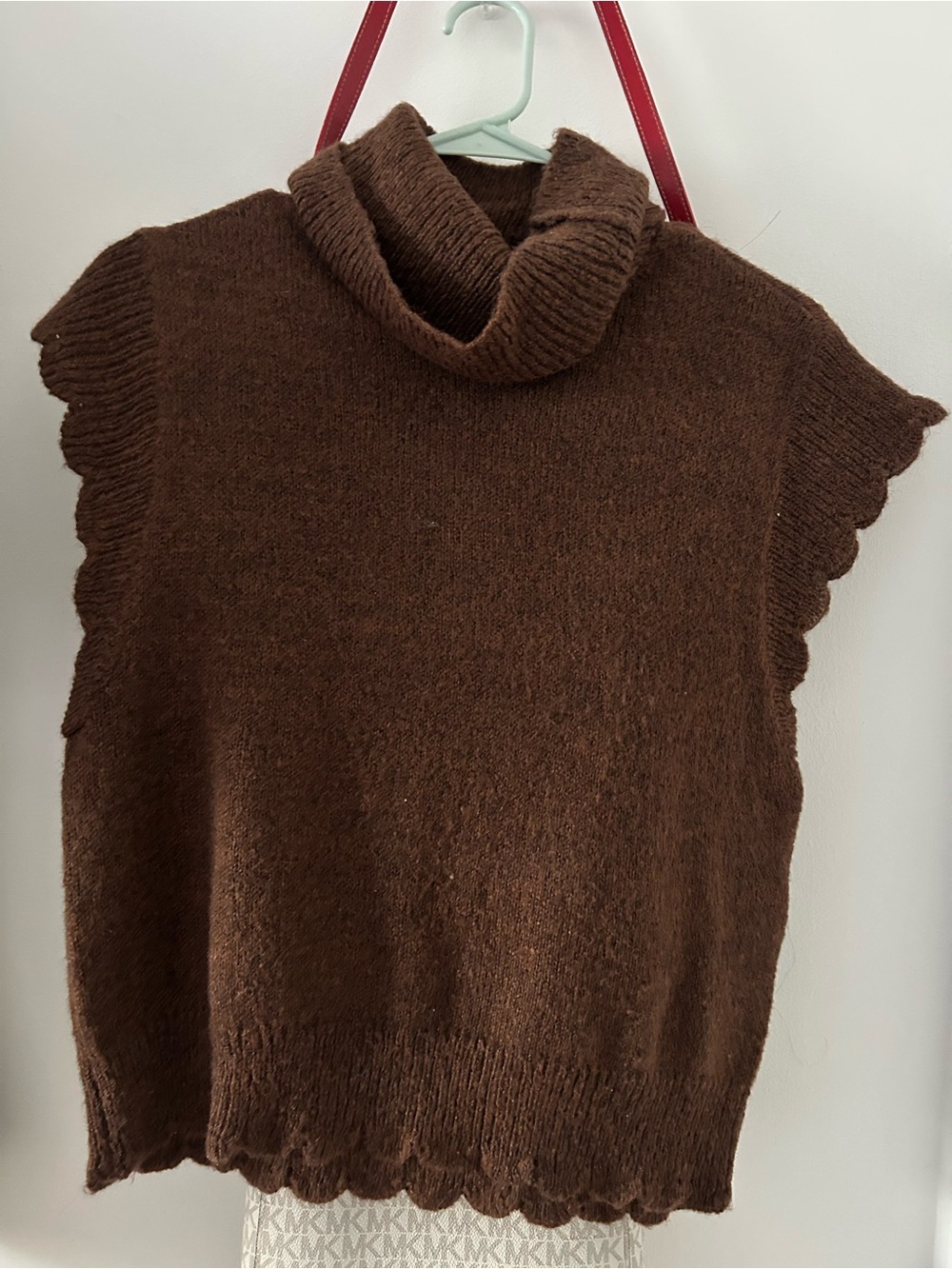 ASOS VILA Brown Turtleneck Sleeveless Sweater Top